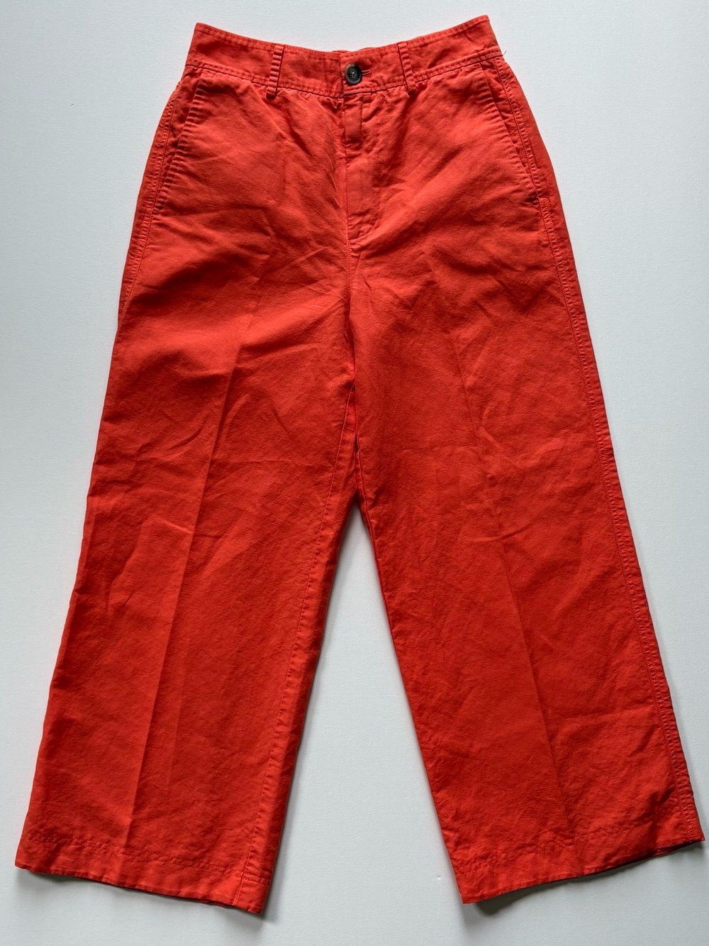 Polo Ralph Lauren Wide Leg Orange Linen-Blend Trousers Womens 6 Lightweight Boho